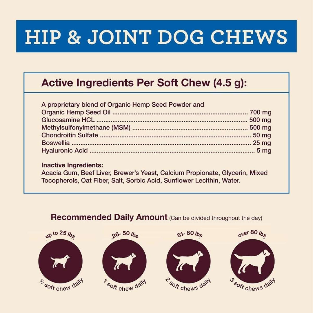 Hip & Joint Dog Soft Chews - Hemp Well dog hip Hip Joint Dog
