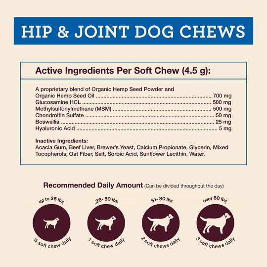 Hip & Joint Dog Soft Chews - Hemp Well dog hip Hip Joint Dog