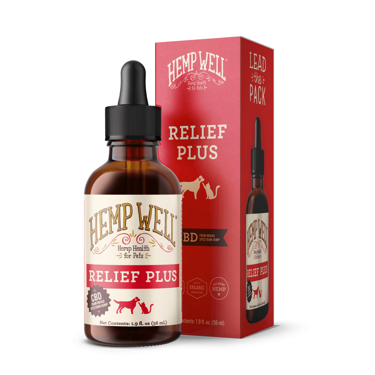 Relief Plus CBD Oil Soothing Formula for Dogs Cats Hemp Well