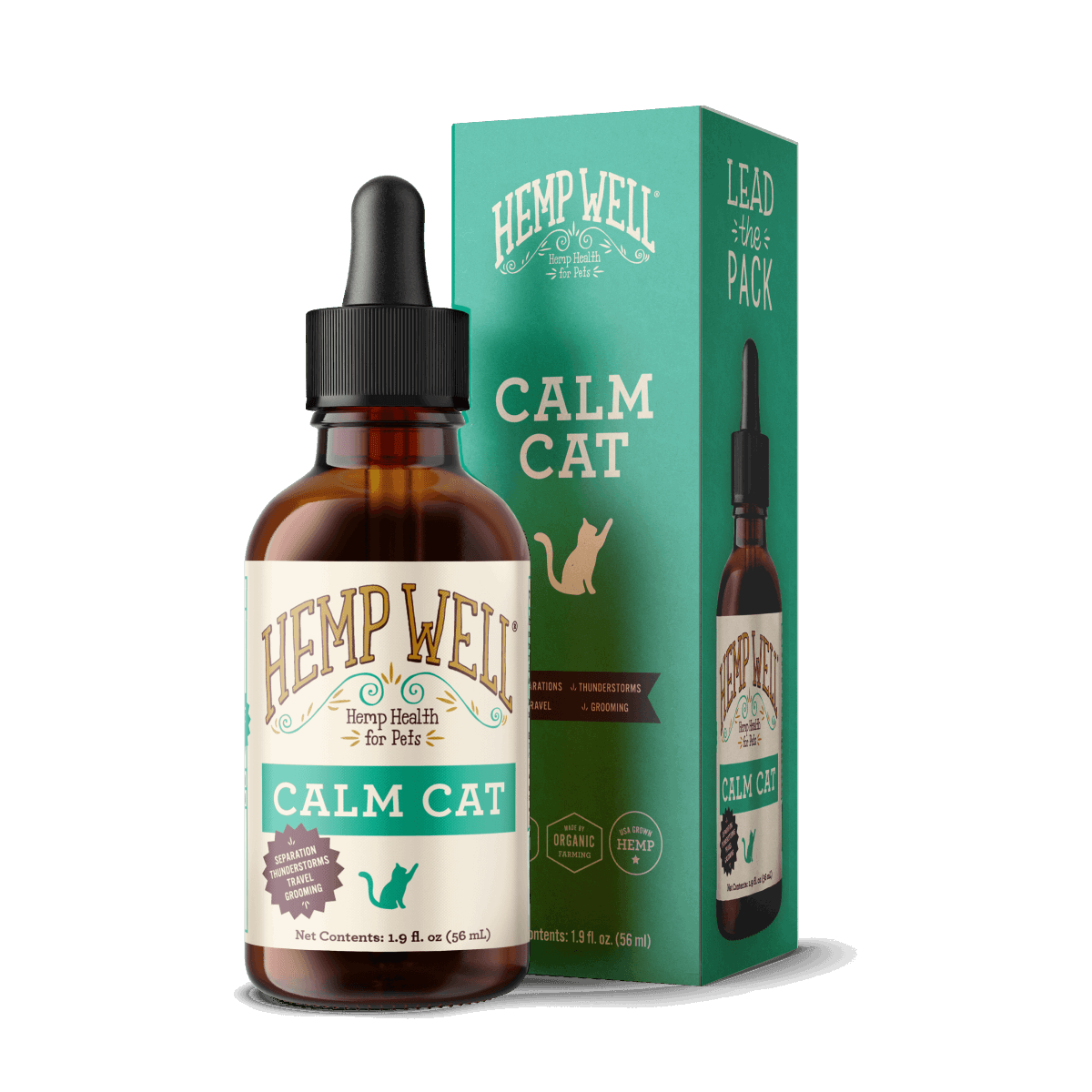 Hemp Well Calm Cat Oil bottle for feline calming support