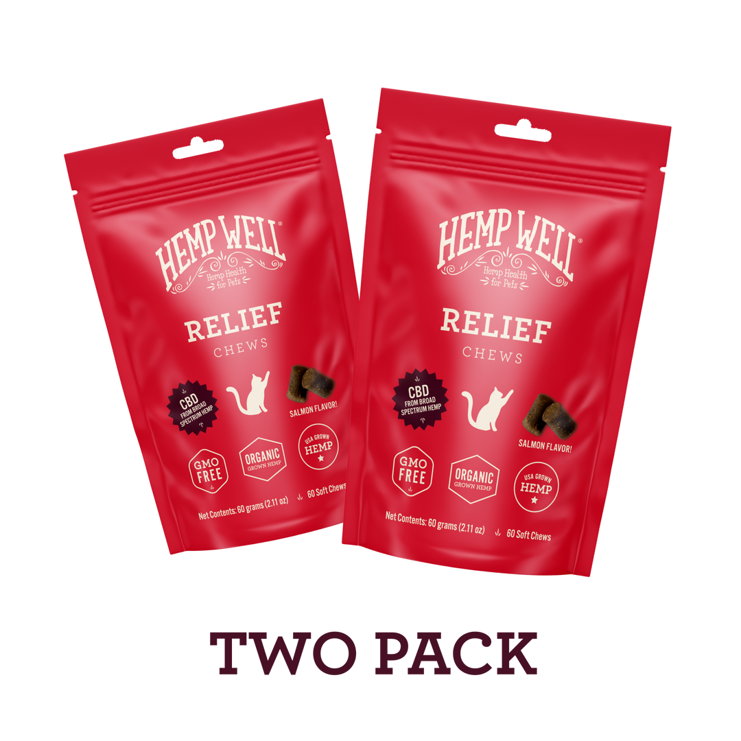 Relief (CBD) Cat Soft Chews - Hemp Well anxiety best CBD cat products calming