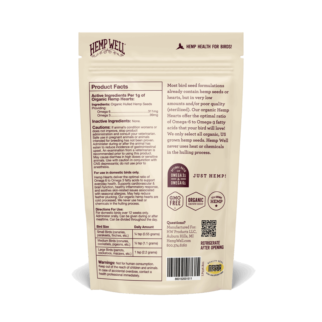 Bird Hemp Hearts - Hemp Well bird bird seed health