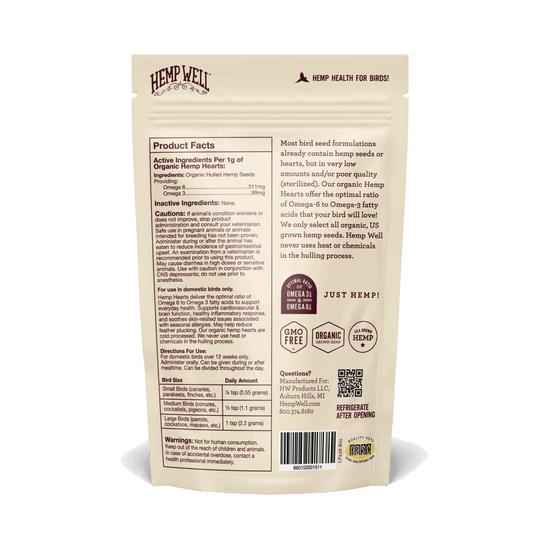 Bird Hemp Hearts - Hemp Well bird bird seed health