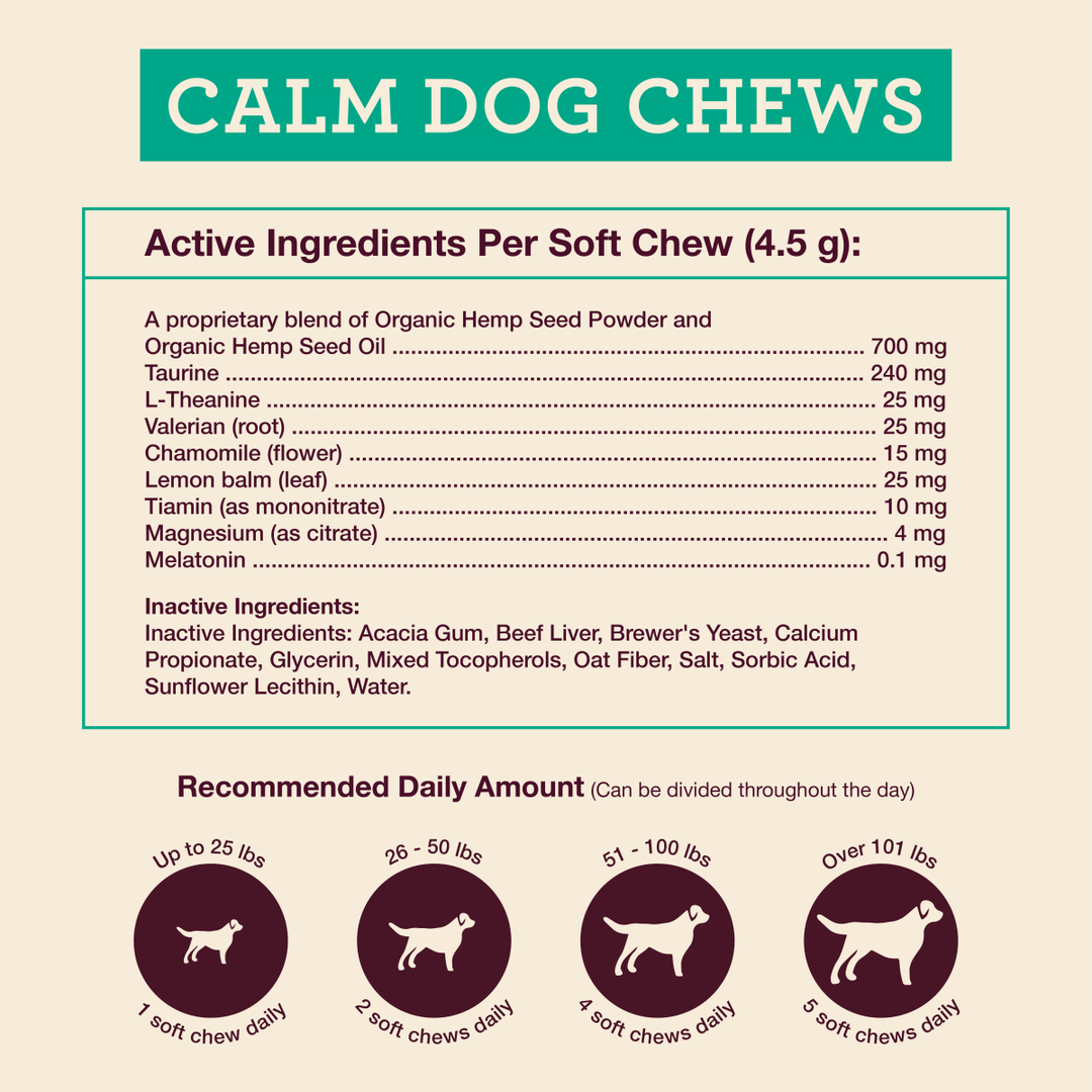 Calm Dog Soft Chews - Hemp Well anxiety calm Calm Dog