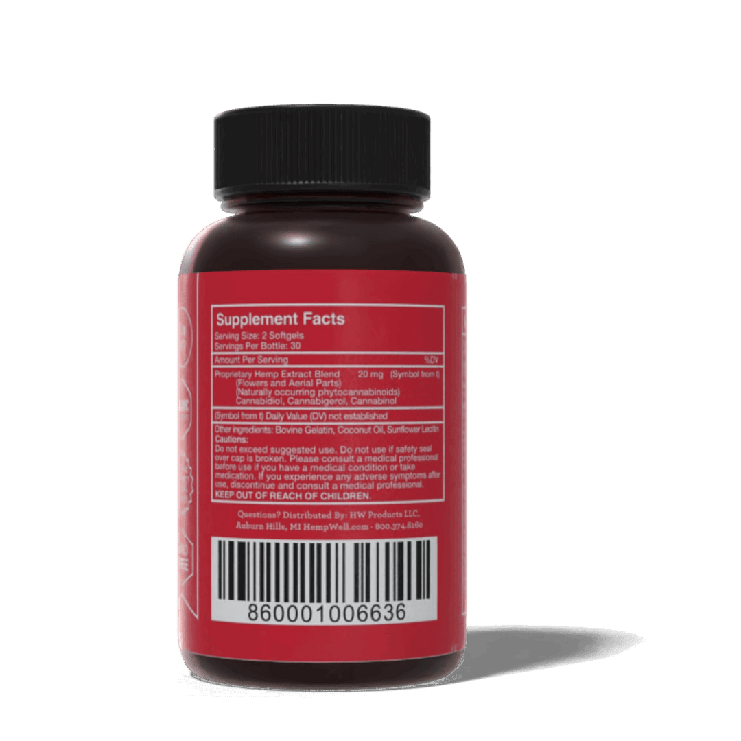 Human Soft Gel CBD Capsules – 60 Count | 30 - Day Supply - Hemp Well® tag4 organic over 1,000,000 pets love Hemp Well