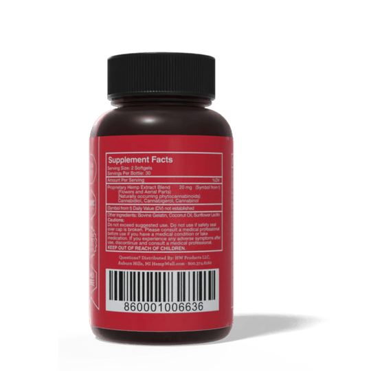 Human Soft Gel CBD Capsules – 60 Count | 30 - Day Supply - Hemp Well® tag4 organic over 1,000,000 pets love Hemp Well