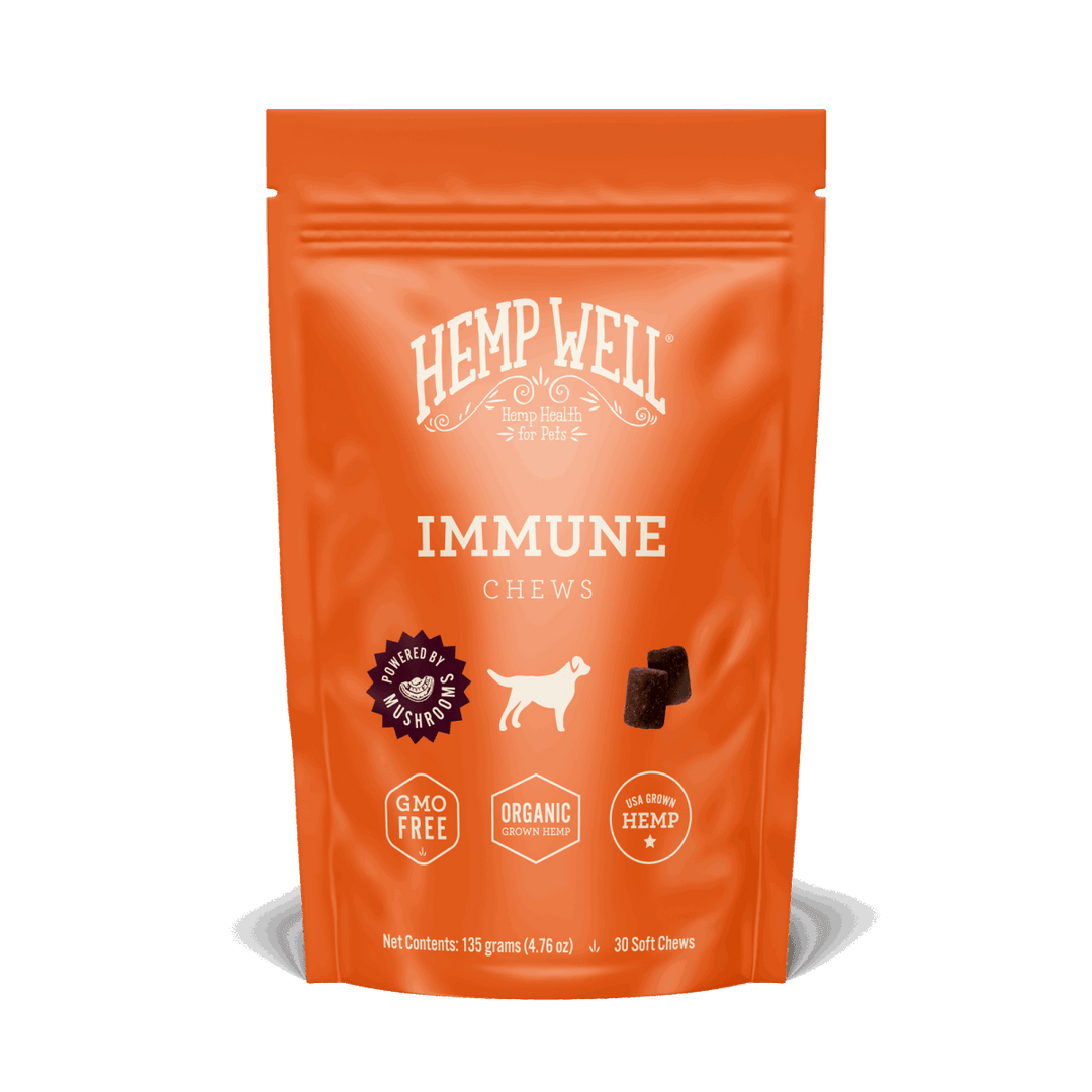 Hemp Well Immune & Digestive Gut Health Dog Soft Chews with Functional Mushrooms & Organic Hemp for Overall Well-Being