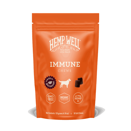 Hemp Well Immune & Digestive Gut Health Dog Soft Chews with Functional Mushrooms & Organic Hemp for Overall Well-Being