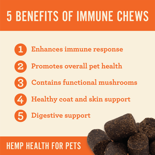 Immune & Gut Health Dog Soft Chews - Hemp Well calm dog dog immunity
