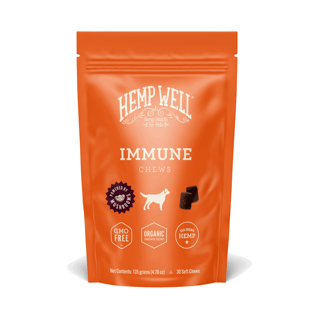 Hemp Well Immune & Digestive Gut Health Dog Soft Chews with Functional Mushrooms & Organic Hemp for Overall Well-Being
