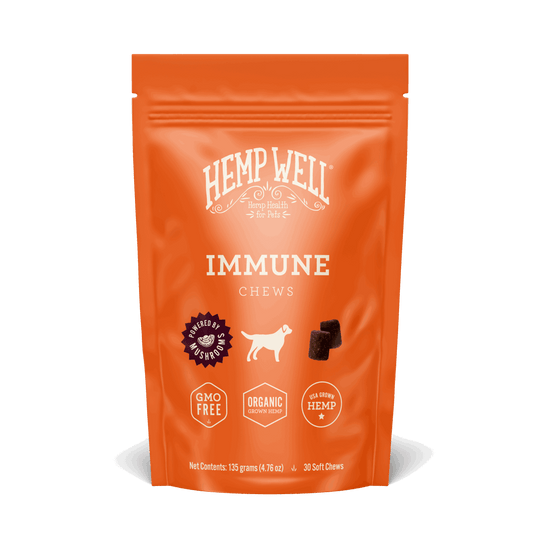 Hemp Well Immune & Digestive Gut Health Dog Soft Chews with Functional Mushrooms & Organic Hemp for Overall Well-Being