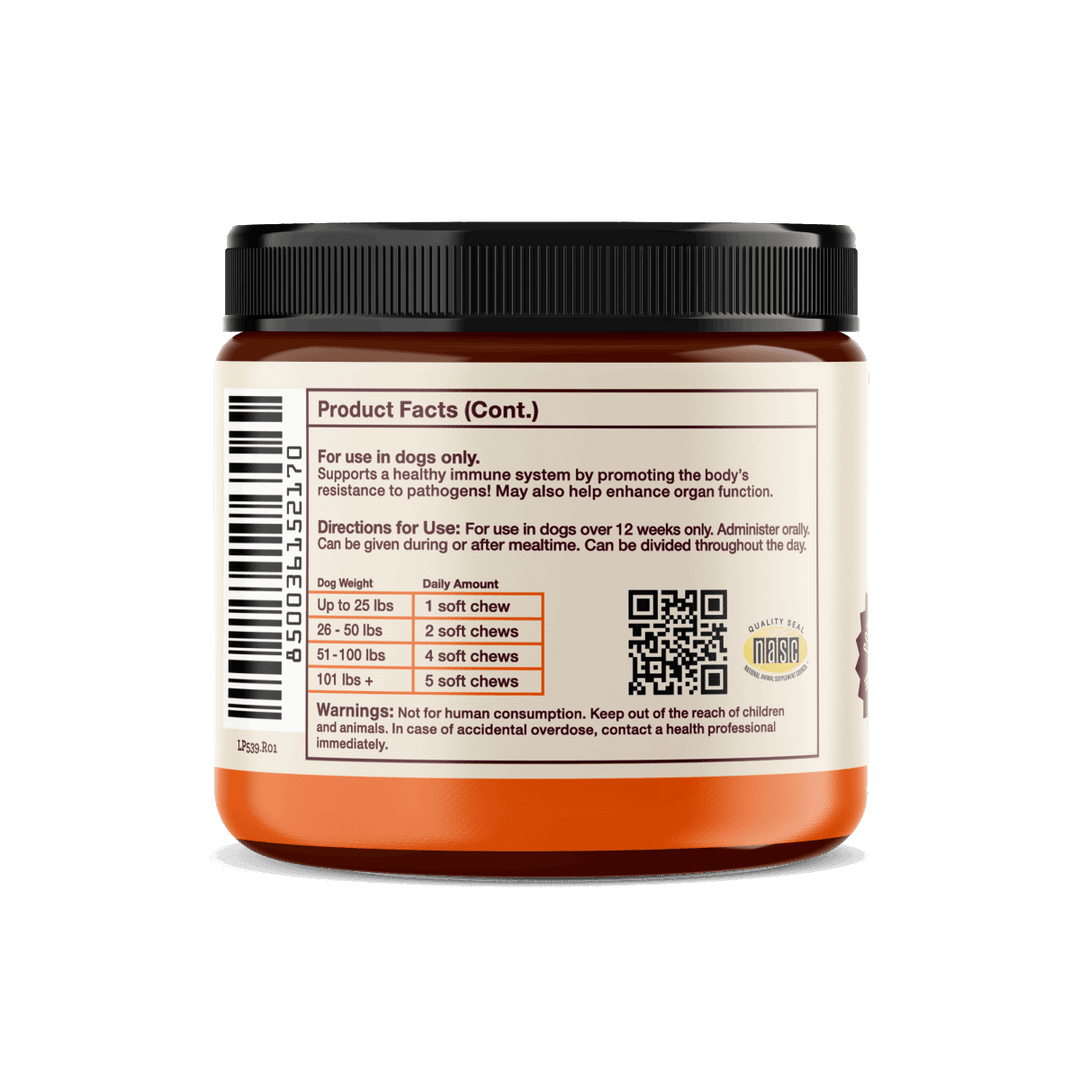 Hemp Well Immune & Digestive Gut Health Dog Soft Chews" - All-Natural Functional Mushroom & Hemp Dog Treats for Vitality