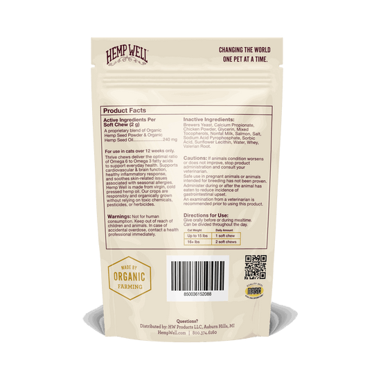 Nourish your pup with Thrive Dog Soft Chews. Packed with essential nutrients for a healthy, happy dog.