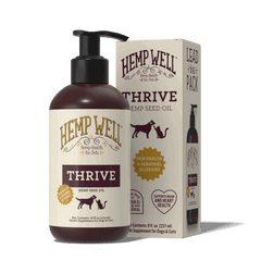 Hemp Well Thrive pet product on a white background