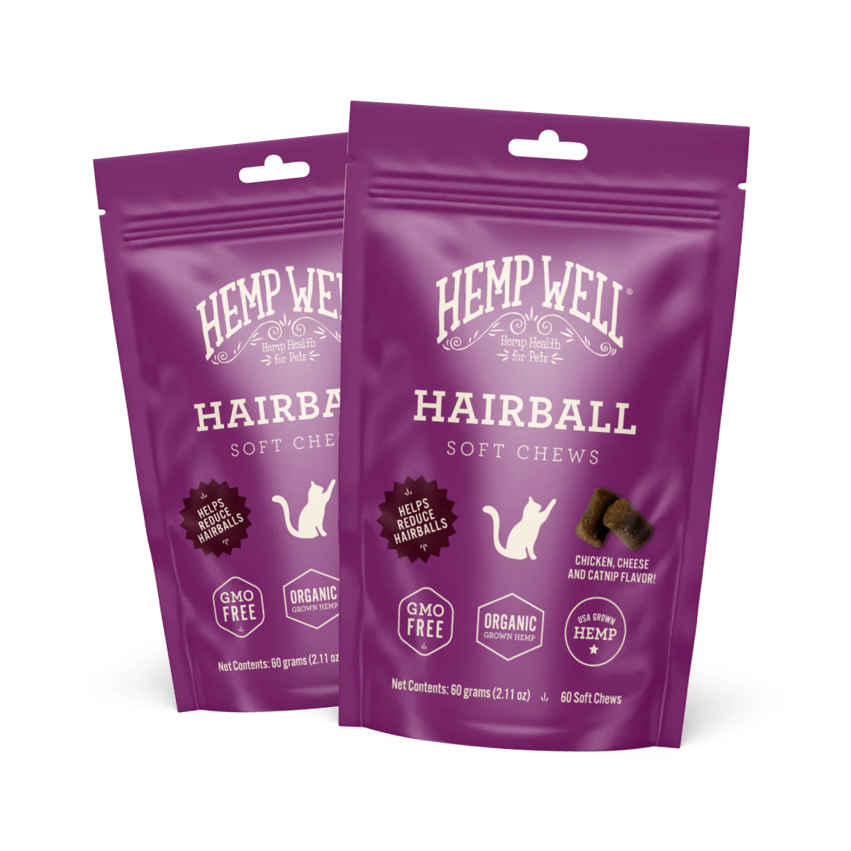 Cat Hairball Soft Chews - Reduces Hairballs – Hemp Well®