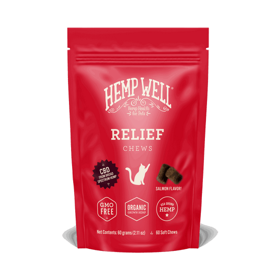 Relief (CBD) Cat Soft Chews - Hemp Well anxiety best CBD cat products calming