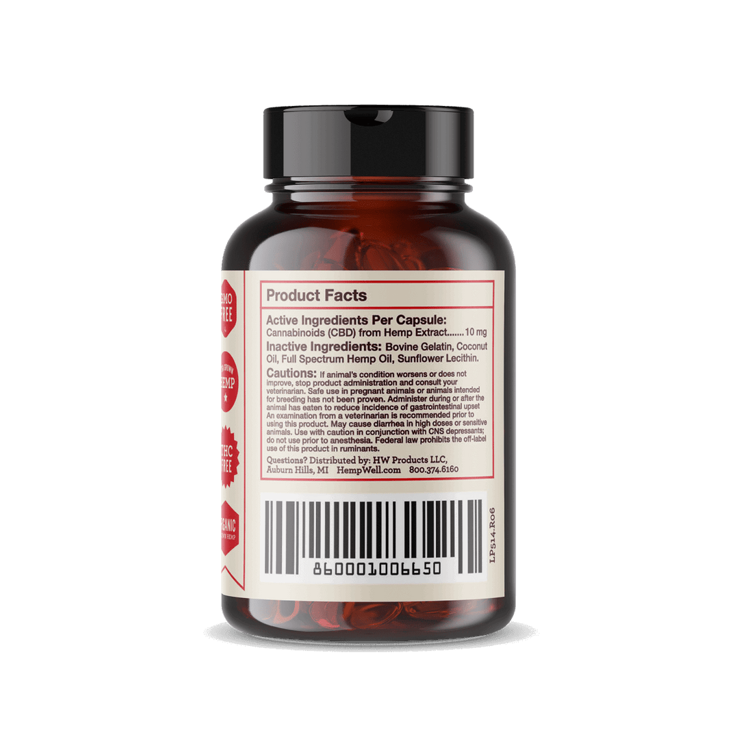Relief (CBD) Capsules for Dogs - Hemp Well CBD dog capsules
