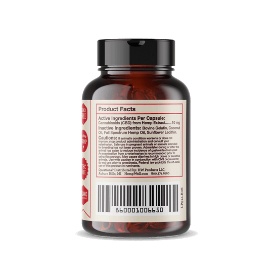 Relief (CBD) Capsules for Dogs - Hemp Well CBD dog capsules