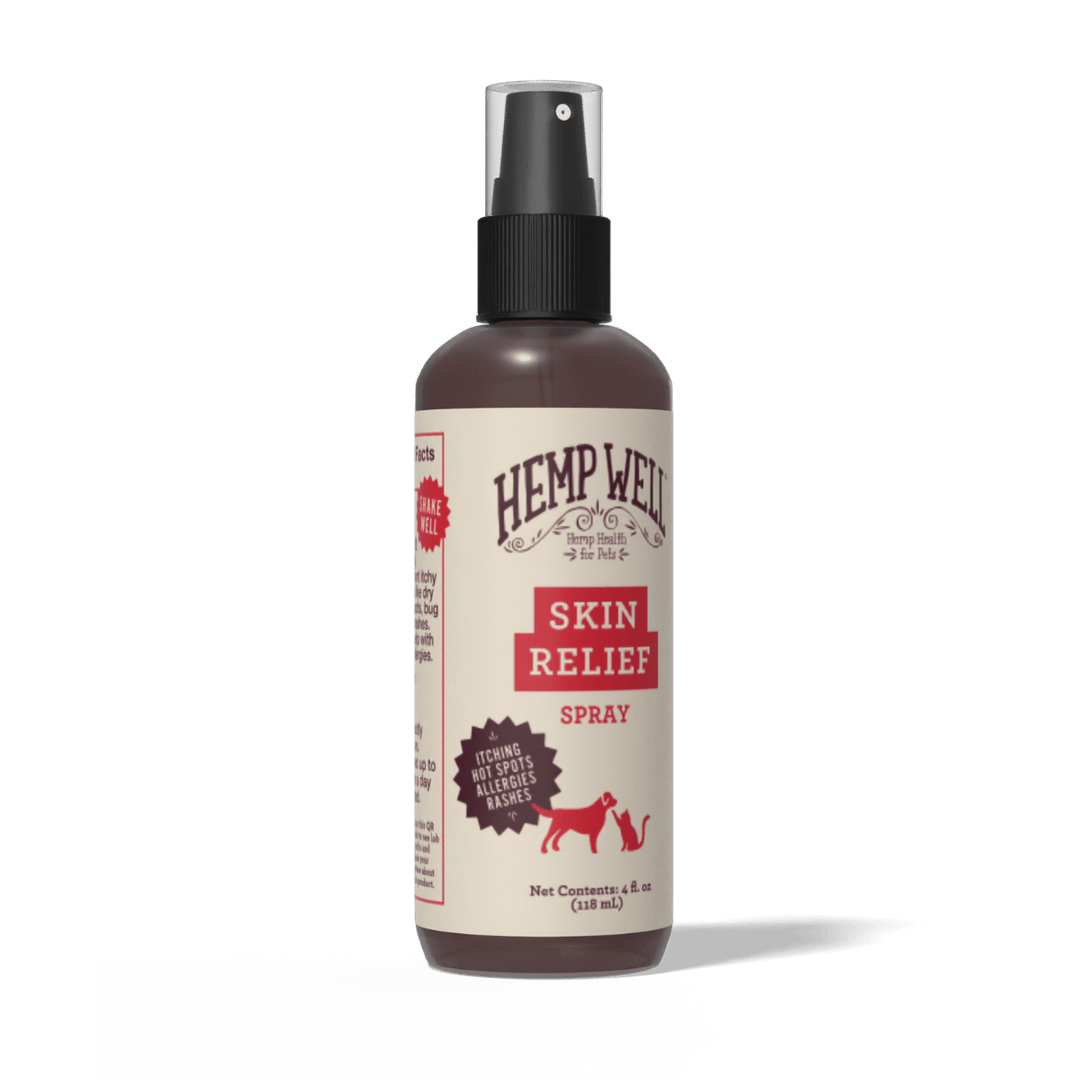 Skin Relief Spray for Itchy Dogs & Cats - Hemp Well cat dog skin tag4 organic over 1,000,000 pets love Hemp Well