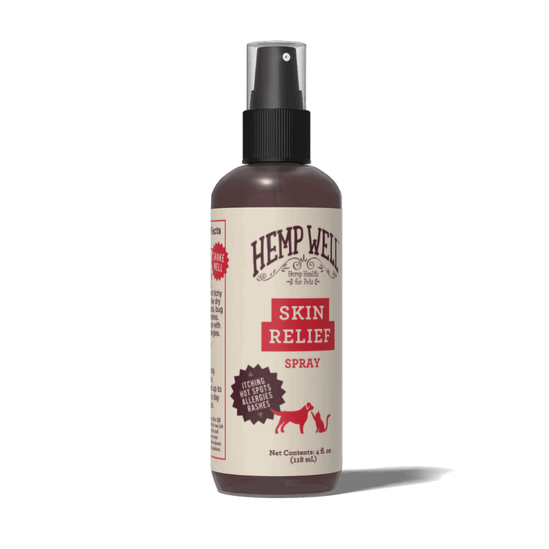 Skin Relief Spray for Itchy Dogs & Cats - Hemp Well cat dog skin tag4 organic over 1,000,000 pets love Hemp Well