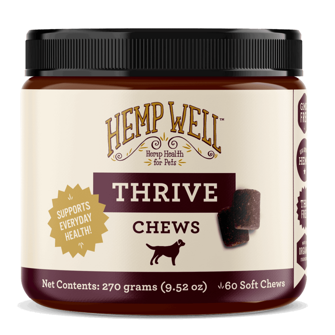 Organic Thrive Dog Soft Chews for Skin Health - Hemp Well dog dog treats hemp