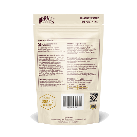 Nourish your pup with Thrive Dog Soft Chews. Packed with essential nutrients for a healthy, happy dog.