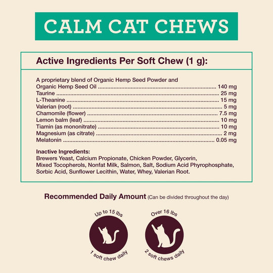 Calm Cat Soft Chews - Hemp Well calm Calm Pet calming