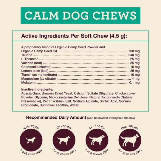 Calm Dog Soft Chews - Hemp Well anxiety calm Calm Dog