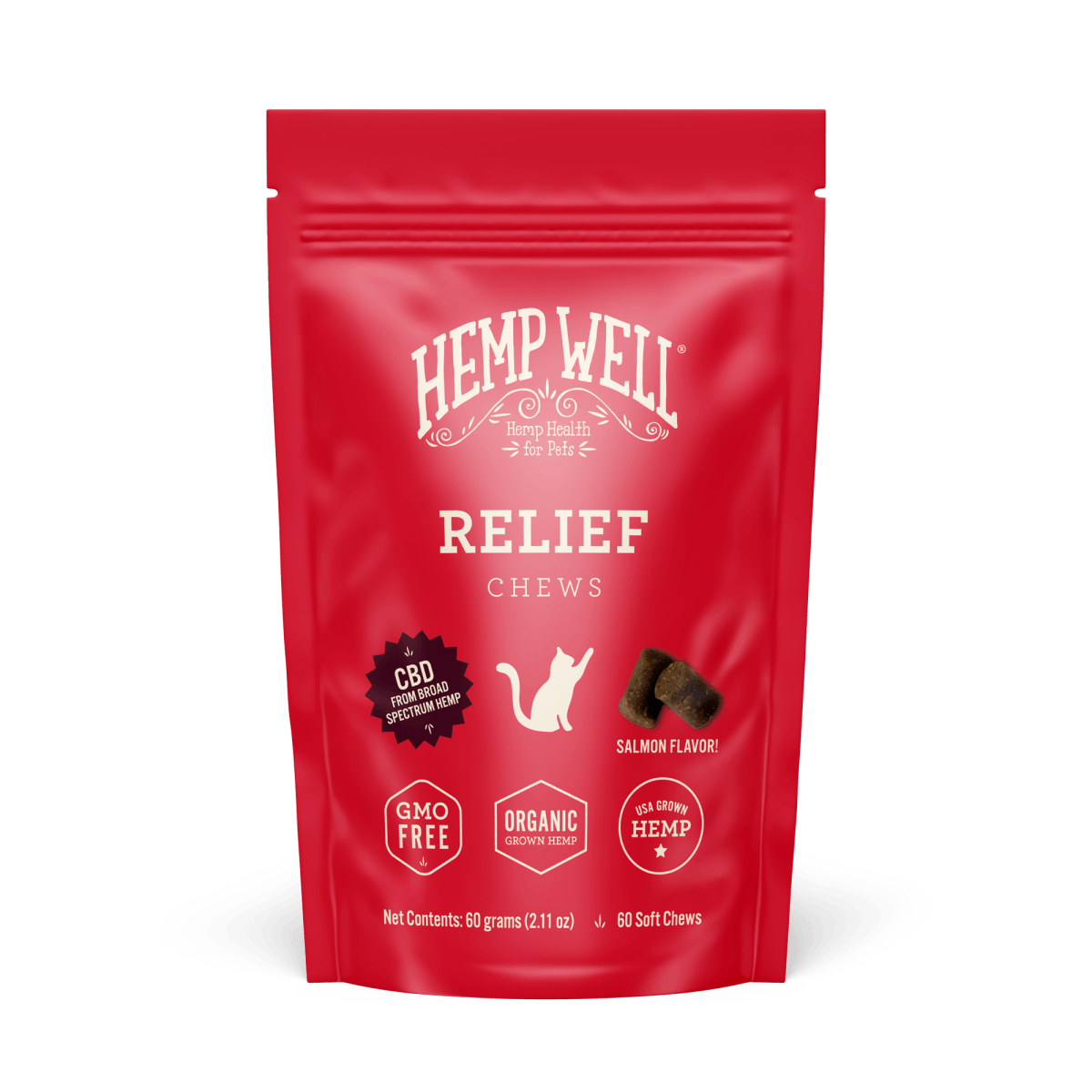Relief (CBD) Cat Soft Chews - Hemp Well anxiety best CBD cat products calming